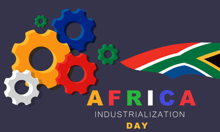 Africa Industrialization Day. background, banner, card, poster, template. Vector illustration.のイラスト素材