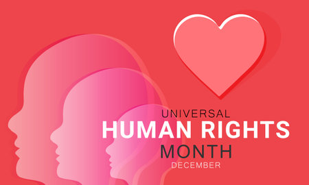 Universal Human Rights month. background, banner, card, poster, template. Vector illustration.のイラスト素材