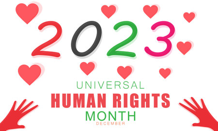 Universal Human Rights month. background, banner, card, poster, template. Vector illustration.
