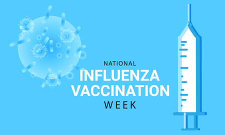 National Influenza Vaccination week. background, banner, card, poster, template. Vector illustrationのイラスト素材
