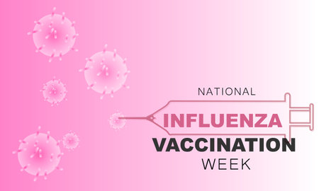 National Influenza Vaccination week. background, banner, card, poster, template. Vector illustrationのイラスト素材