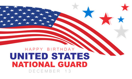 United States National Guard birthday. background, banner, card, poster, template. Vector illustration.のイラスト素材