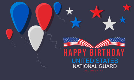 United States National Guard birthday. background, banner, card, poster, template. Vector illustration.のイラスト素材