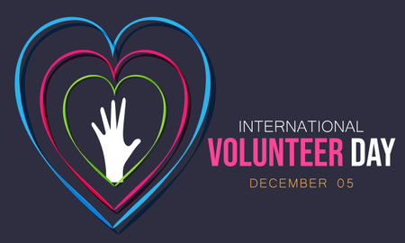 International Volunteer day. background, banner, card, poster, template. Vector illustration.のイラスト素材