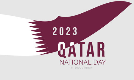 Qatar National Day. background, banner, card, poster, template. Vector illustration.のイラスト素材