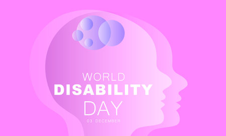 World disability day. background, banner, card, poster, template. Vector illustration.のイラスト素材