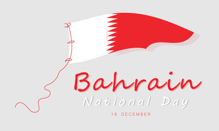 Independence Day Bahrain. background, banner, card, poster, template. Vector illustration.のイラスト素材