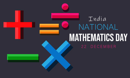 National Mathematics Day India. background, banner, card, poster, template. Vector illustration.のイラスト素材