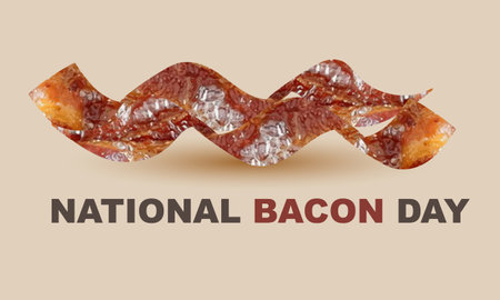National Bacon Day. background, banner, card, poster, template. Vector illustration.のイラスト素材