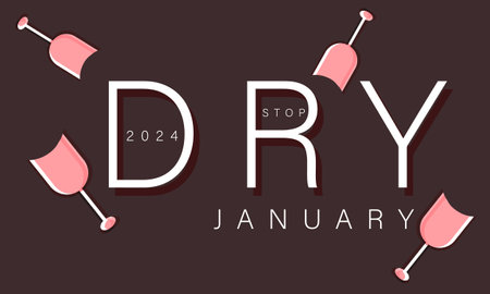 Dry January. background, banner, card, poster, template. Vector illustration.のイラスト素材