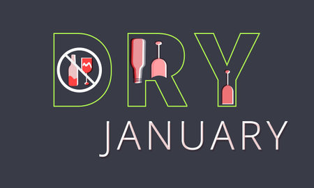 Dry January. background, banner, card, poster, template. Vector illustration.のイラスト素材
