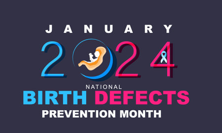 Birth Defects Prevention month. background, banner, card, poster, template. Vector illustration.のイラスト素材