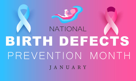 Birth Defects Prevention month. background, banner, card, poster, template. Vector illustration.のイラスト素材