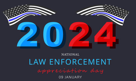 Law enforcement appreciation day. background, banner, card, poster, template. Vector illustration.のイラスト素材