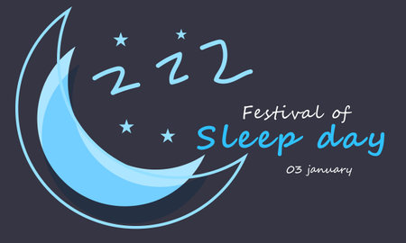 Festival of Sleep day. background, banner, card, poster, template. Vector illustration.のイラスト素材