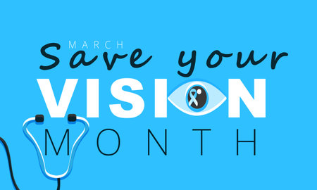 March is save your vision month. background, banner, card, poster, template. Vector illustration.のイラスト素材