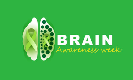 Brain awareness week. background, banner, card, poster, template. Vector illustration.のイラスト素材