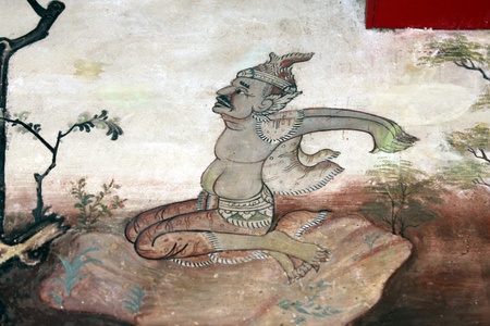 Painting a hermit Exercise in thailandの写真素材