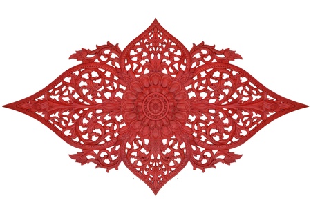 Red wood carving thailandの写真素材