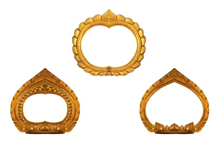 Picture frame thai style on white backgroundの写真素材