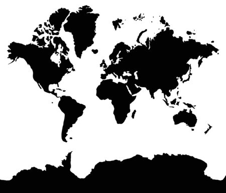 Black map isolated on white backgroundの写真素材