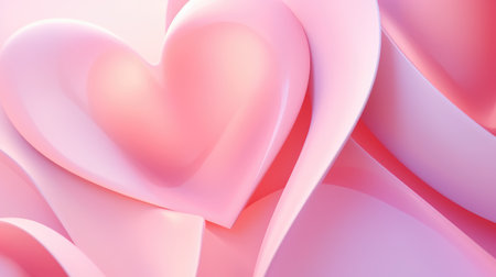 Valentine's Day background. Pink hearts on pastel pink background.の素材