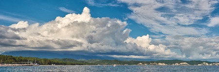 Panorama of clouds over the sea.の写真素材