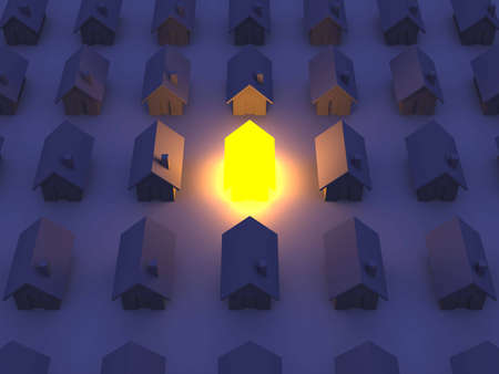 Illuminated Toy house	の写真素材