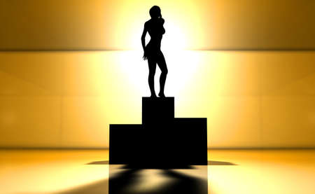 Winning Girlの写真素材