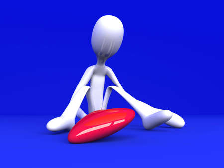 3D rendered Illustration. Being lovesick.の写真素材