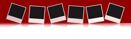 3D Illustration. Classic picture frames of instant image cameras.