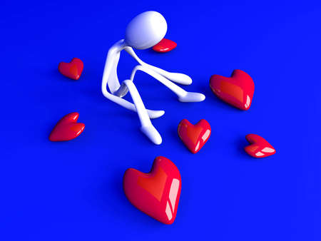 3D rendered Illustration. Being lovesick.の写真素材