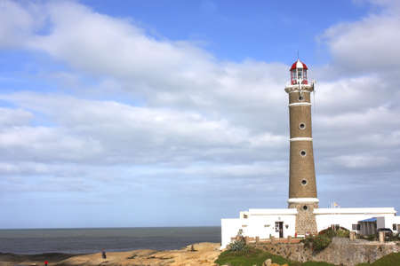The famous lighthouse in Jose Ignacio, Uruguay, South america.の写真素材