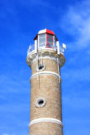 The famous lighthouse in Jose Ignacio, Uruguay, South america.の写真素材