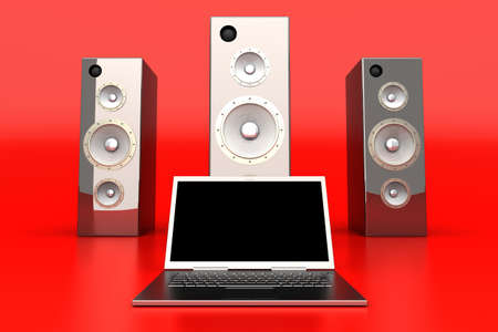 3D rendered Illustration. Isolated on white. Digital Audio.の写真素材