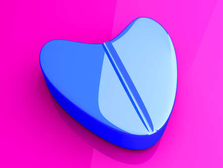 A blue Love Pill. 3D rendered Illustration. 
