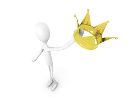 The King. 3D rendered Illustration. Isolated on white. の写真素材