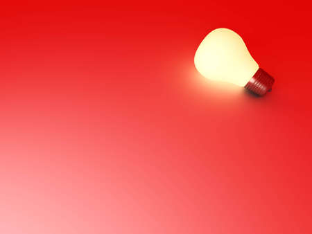 A glowing light bulb. 3D rendered Illustration. の写真素材
