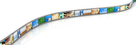 A Photo film. 3D rendered Illustration. Isolated on white.の写真素材