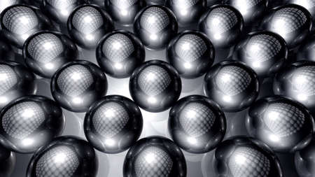 3D rendered Illustration. Abstract background of infinite spheres.の写真素材