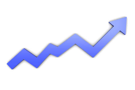 Arrow pointing upward. 3D rendered illustration.