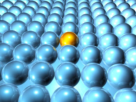 3D rendered Illustration. Abstract background of infinite spheres. Conceptual symbol for being different.の写真素材