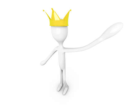 The King. 3D rendered Illustration. Isolated on white. の写真素材