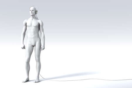 A man listening to Music. 3D rendered Illustration. 
