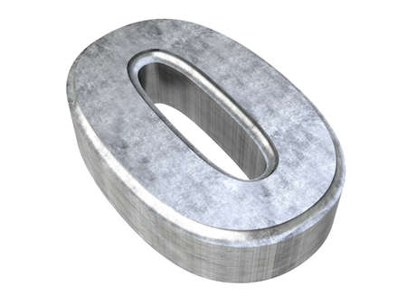 The number 0. 3D rendered Illustration. Isolated on white.の写真素材