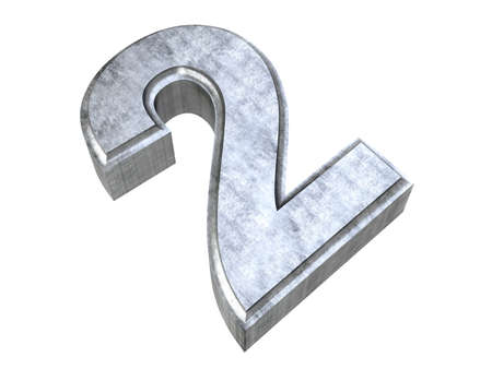 The number 2. 3D rendered Illustration. Isolated on white.の写真素材