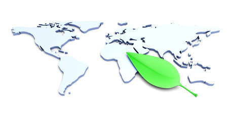 Global ecology. 3D rendered Illustration. Isolated on white.