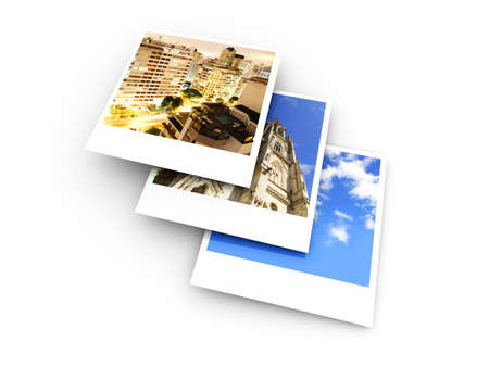 Instant photo frames  3D rendered illustration  Isolated on white 