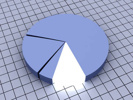 A pie graph  3D rendered Illustration  