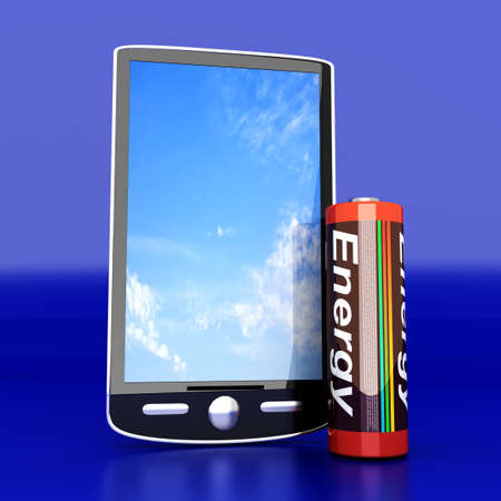 A generic Smartphone with a Battery  3D rendered illustration の写真素材